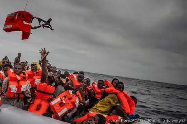146 migrants including pregnant women,unaccompained minors from Nigeria rescued in the Mediterranean Sea